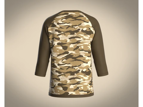 Tshirt Three Quarter Sleeve 3D Model