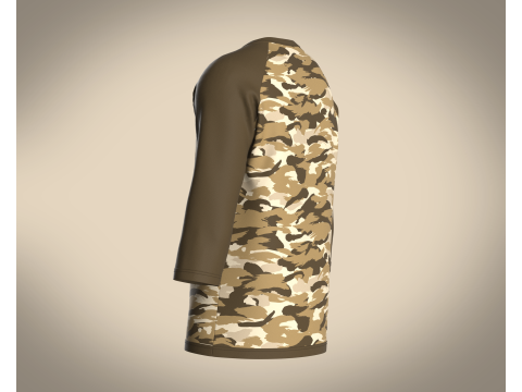 Tshirt Three Quarter Sleeve 3Dモデル