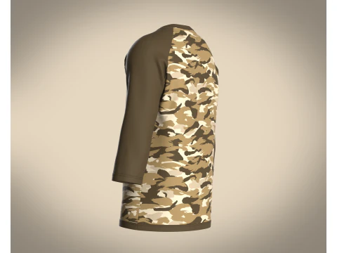 Tshirt Three Quarter Sleeve 3D Model
