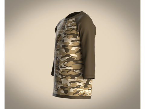 Tshirt Three Quarter Sleeve 3Dモデル
