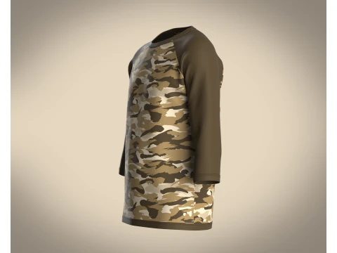 Tshirt Three Quarter Sleeve 3D Model