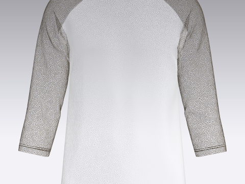 Tshirt Three Quarter Sleeve 3Dモデル