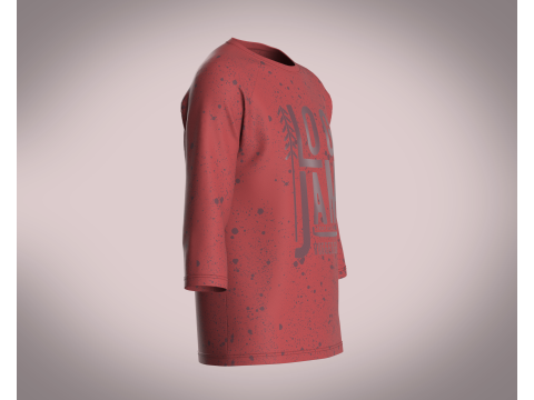 T-Shirt Three Quarter Sleeve - Log Jam 3D Model