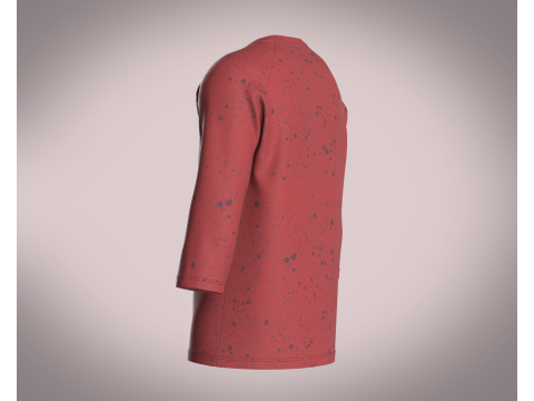 T-Shirt Three Quarter Sleeve - Log Jam 3D Model