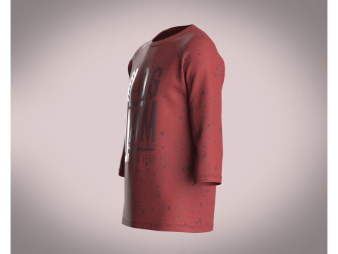 T-Shirt Three Quarter Sleeve - Log Jam 3D Model