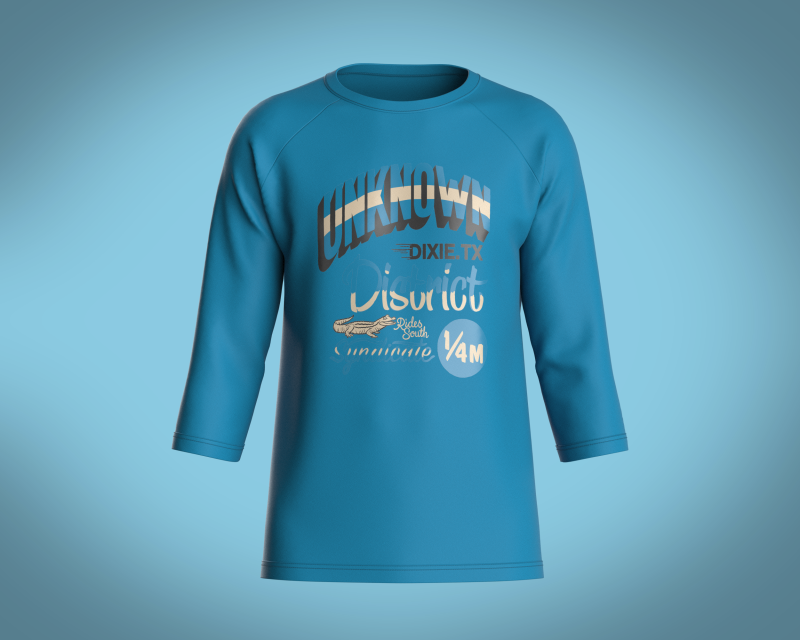 T-Shirt Three Quarter Sleeve - UNKNOWN 3D Model .c4d .max .obj .3ds .fbx .stl .blend 