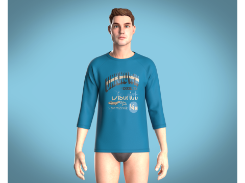 T-Shirt Three Quarter Sleeve - UNKNOWN 3D Model