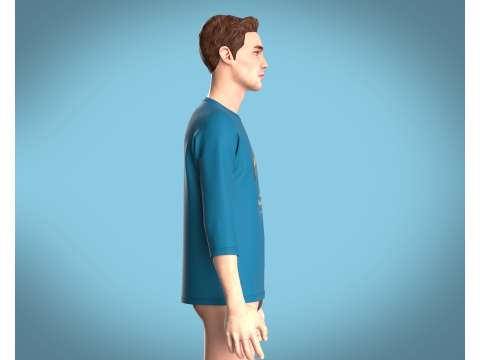 T-Shirt Three Quarter Sleeve - UNKNOWN 3D Model