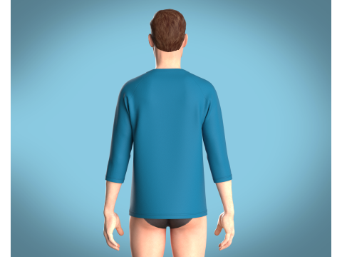 T-Shirt Three Quarter Sleeve - UNKNOWN 3D Model