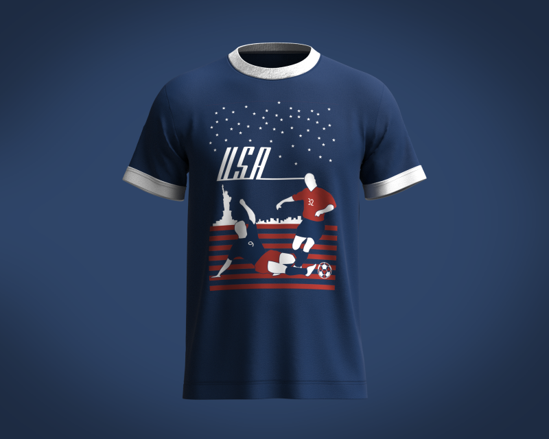 T-Shirt - USA Modello 3D .c4d .max .obj .3ds .fbx .stl .blend 