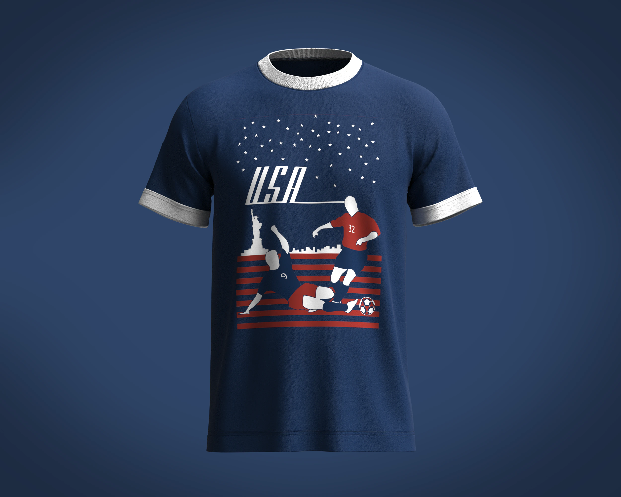 T-Shirt - USA 3D Model .c4d .max .obj .3ds .fbx .stl .blend 
