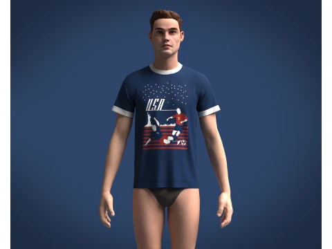 T-Shirt - USA 3D Model