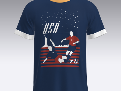 T-Shirt - USA Modello 3D