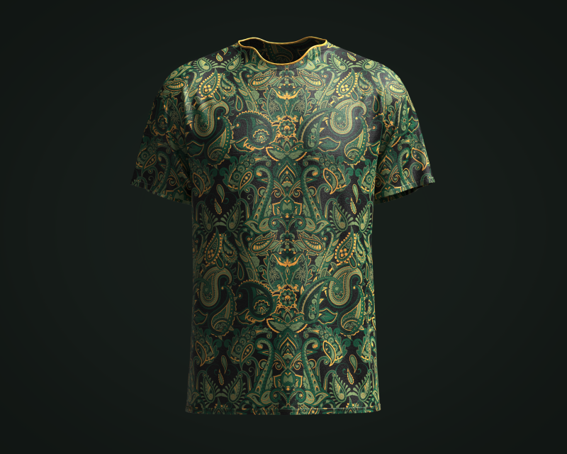 Tshirt - Paisley 3D Model .c4d .max .obj .3ds .fbx .stl .blend 