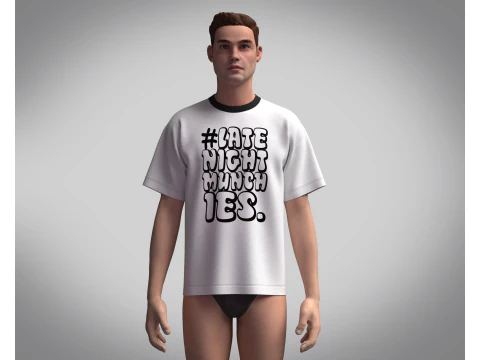 Tshirt - Late Night 3D Model