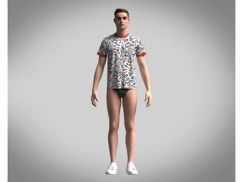 T-Shirt AOP 3D मॉडल