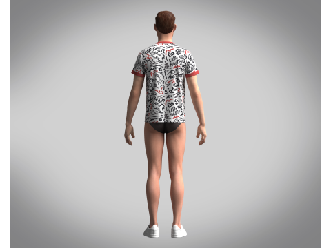 T-Shirt AOP 3D मॉडल