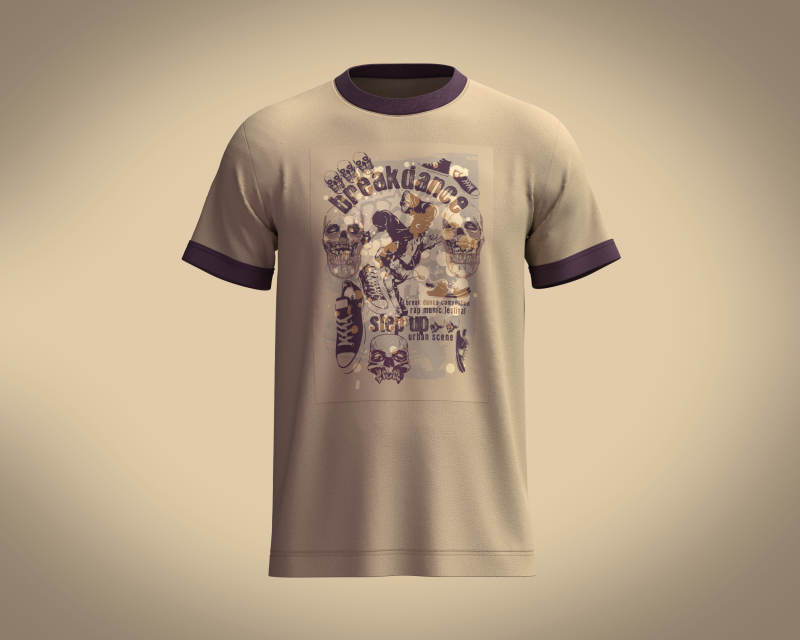 T-Shirt BREAK DANCE 3D Модель .c4d .max .obj .3ds .fbx .stl .blend 