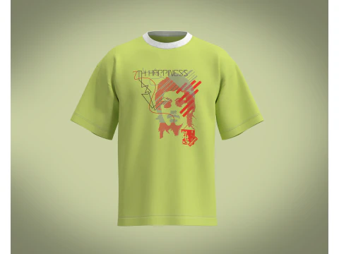 Camiseta FELICIDADE Modelo 3D