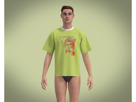 T-Shirt HAPPINESS Modèle 3D