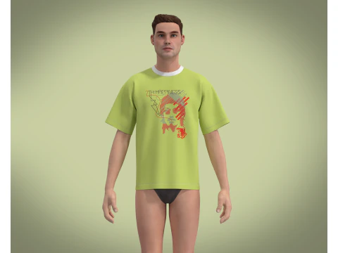 T-Shirt HAPPINESS 3D Model