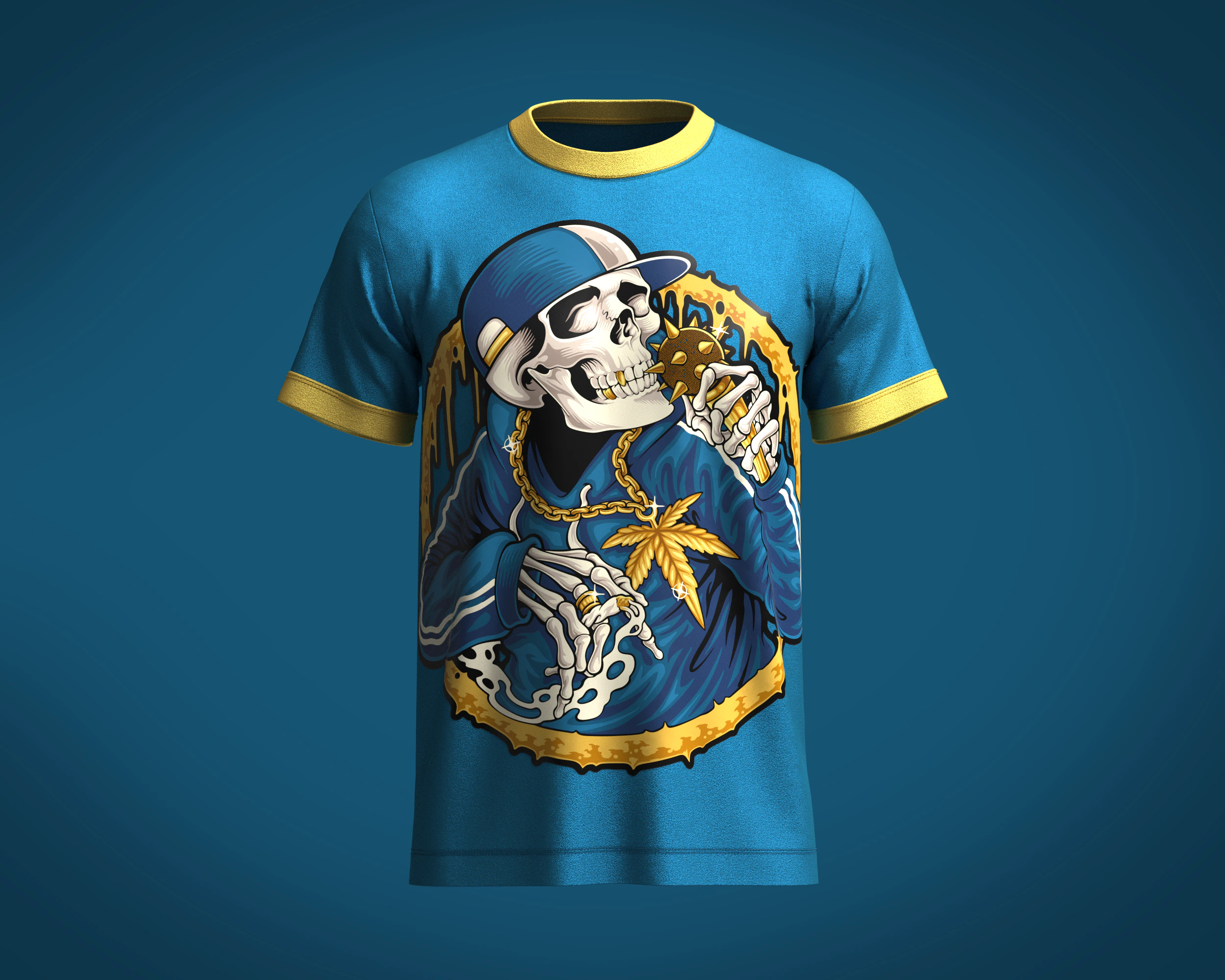 T-Shirt Rap Skull 3D Model .c4d .max .obj .3ds .fbx .stl .blend 