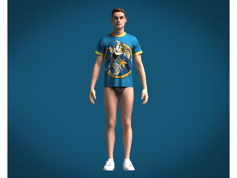 T-Shirt Rap Skull 3D Model