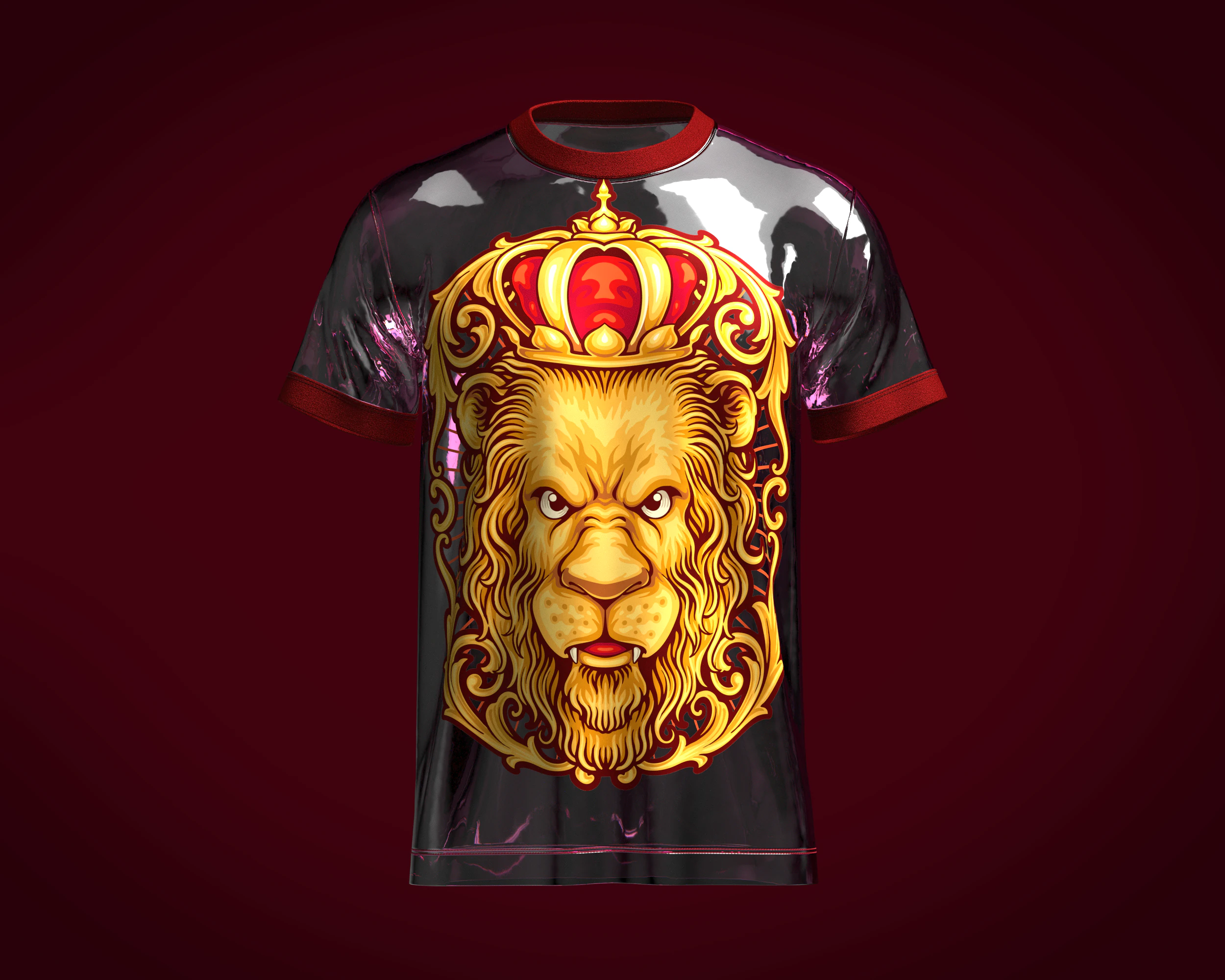 T-Shirt Royal King Lion 3D Model .c4d .max .obj .3ds .fbx .stl .blend