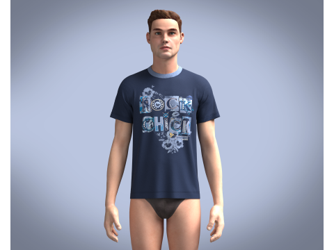T-Shirt ROCK V2 Modello 3D