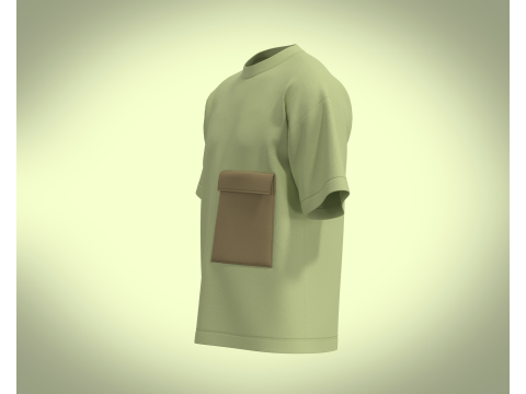 T-Shirt Side Pocket Modelo 3D