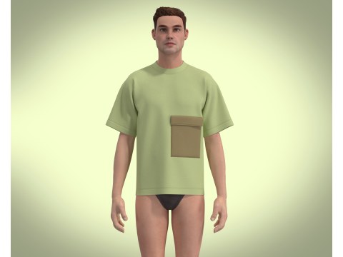 T-Shirt Side Pocket Modelo 3D