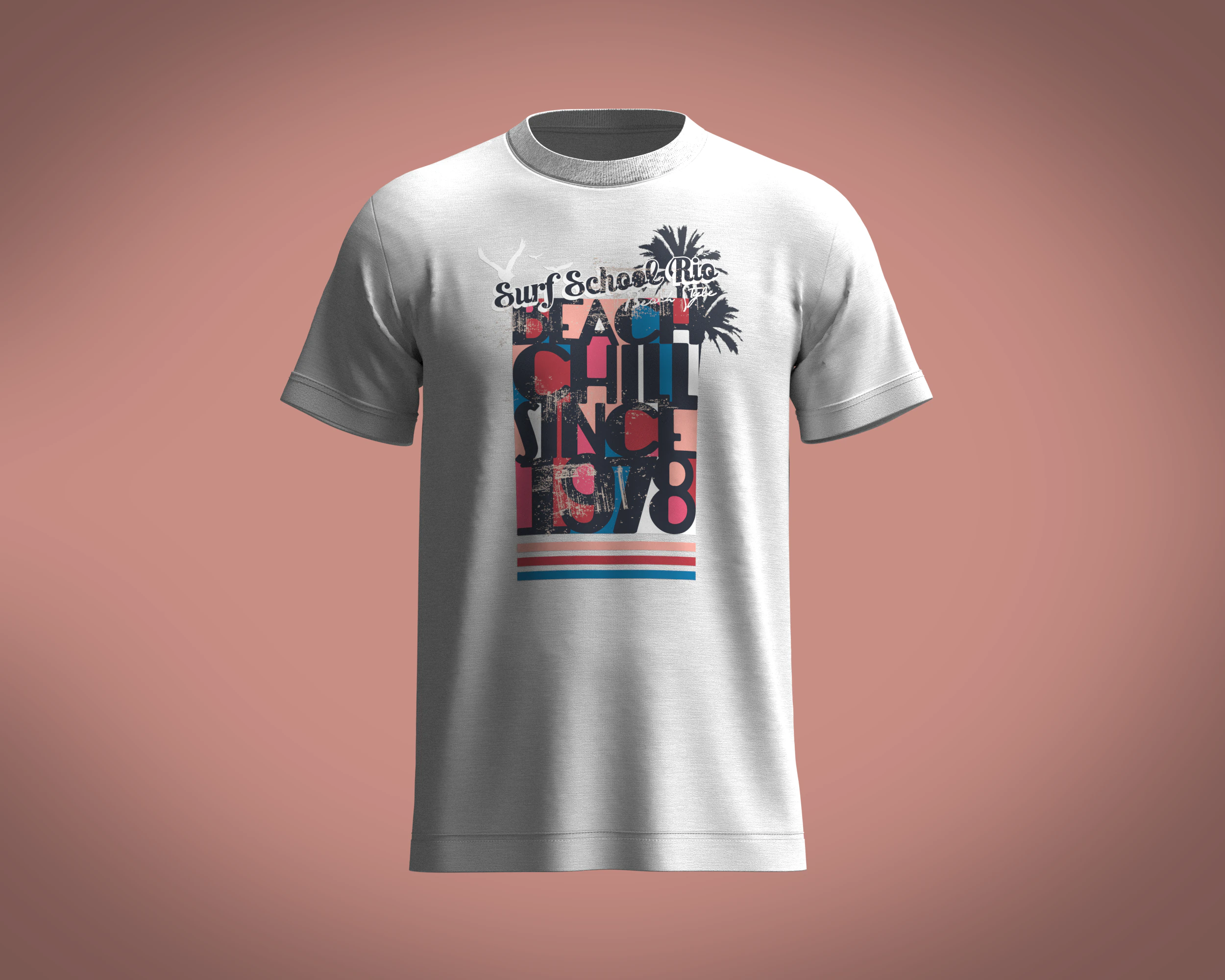 Tshirt - Beach 3D Model .c4d .max .obj .3ds .fbx .stl .blend 