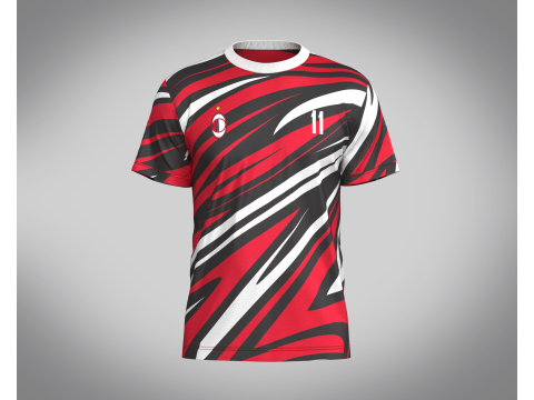 Soccer Red Print Jersey-11 V2 3D 模型