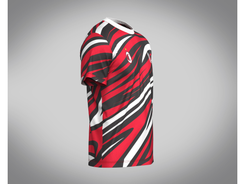 Soccer Red Print Jersey-11 V2 3D Model