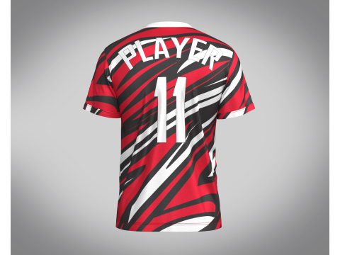 Soccer Red Print Jersey-11 V2 3D Model