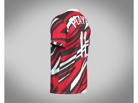 Soccer Red Print Jersey-11 V2 3D Model