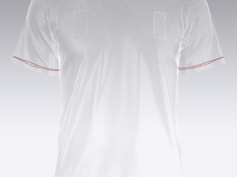 Soccer Red Print Jersey-11 V2 3D Model