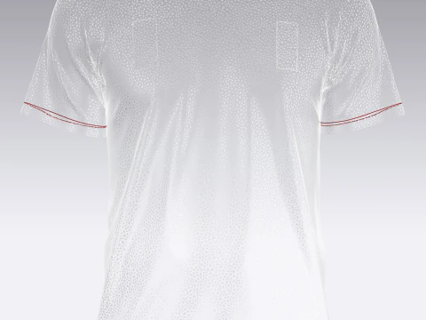 Soccer Red Print Jersey-11 V2 3D Model