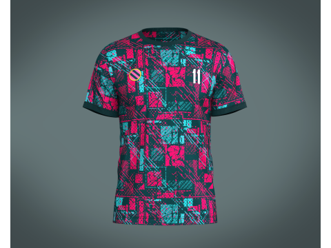 Soccer Red Printed Jersey - 11 Modelo 3D