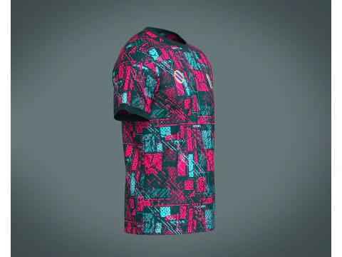 Soccer Red Printed Jersey - 11 3D Model