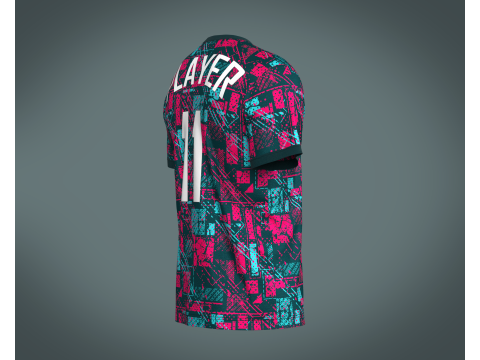Soccer Red Printed Jersey - 11 3D मॉडल