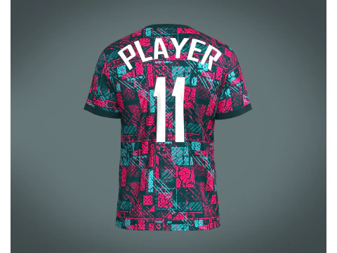 Soccer Red Printed Jersey - 11 3D Model