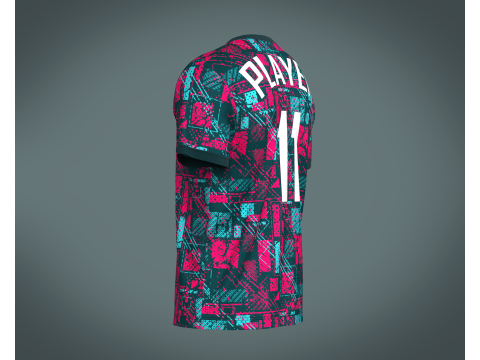 Soccer Red Printed Jersey - 11 3D मॉडल