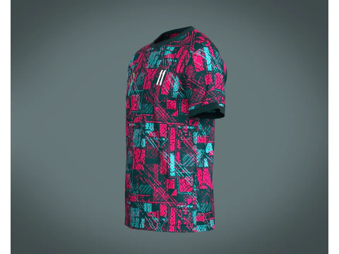 Soccer Red Printed Jersey - 11 3D Model