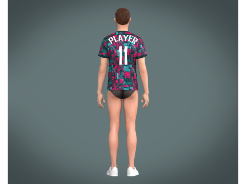 Soccer Red Printed Jersey - 11 3D मॉडल