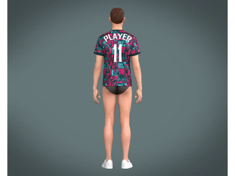 Soccer Red Printed Jersey - 11 3D Model