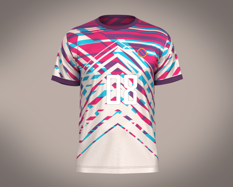 Soccer Red Stripe Jersey Player 08 3D Model .c4d .max .obj .3ds .fbx .stl .blend 