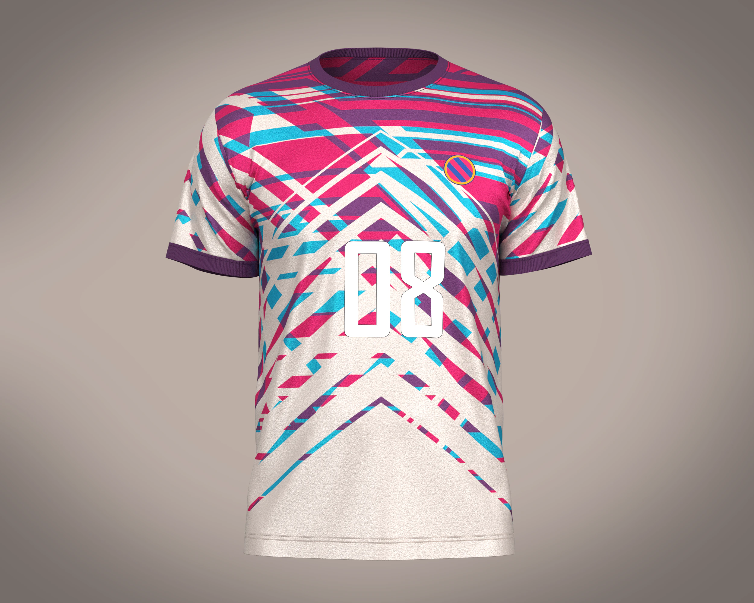 Soccer Red Stripe Jersey Player 08 3D Model .c4d .max .obj .3ds .fbx .stl .blend 