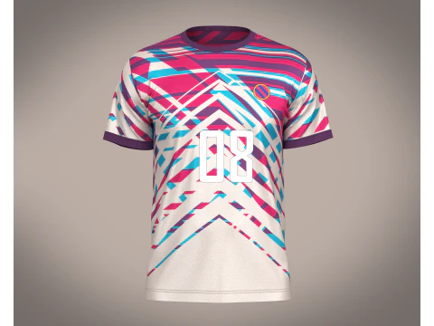 Giocatore di maglia da calcio a strisce rosse 08 Modello 3D