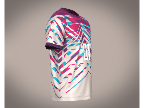 Soccer Red Stripe Jersey Player 08 3D Model